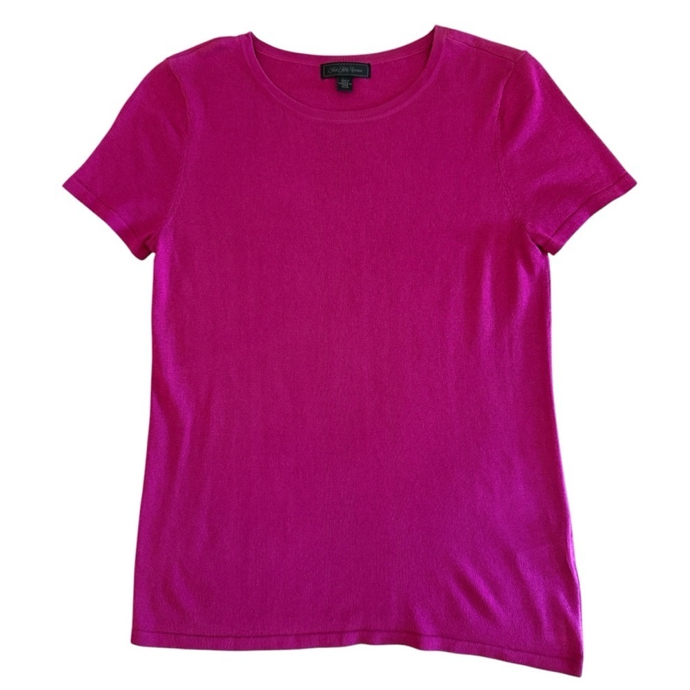 Saks Fifth Avenue Pink Fitted Short Sleeve T-Shirt